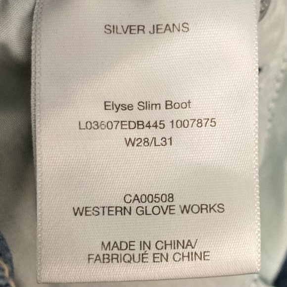 Silver Elyse Mid Rise Slim Bootcut Jeans Women’s Size 28 Western Stretch Denim - Picture 9 of 10